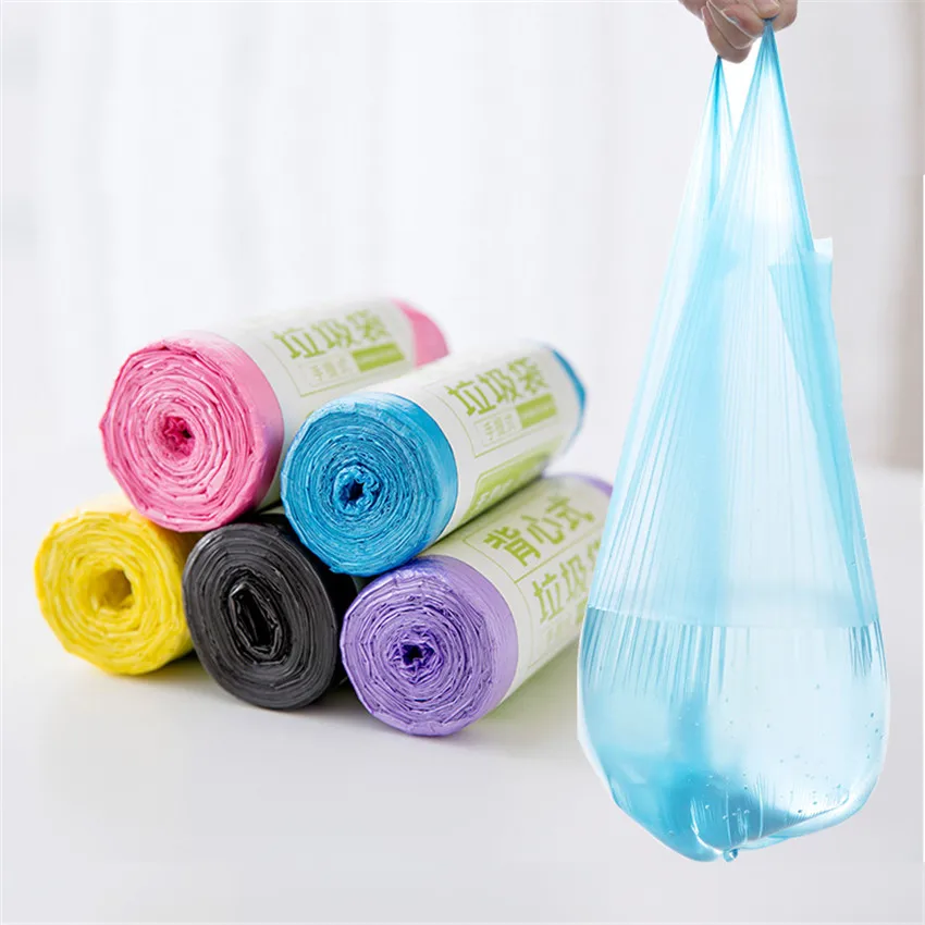 

30pcs/roll 46*63cm color Vest type Thicken garbage bag for garbage cleaning kitchen goods odorless Plastic trash bag