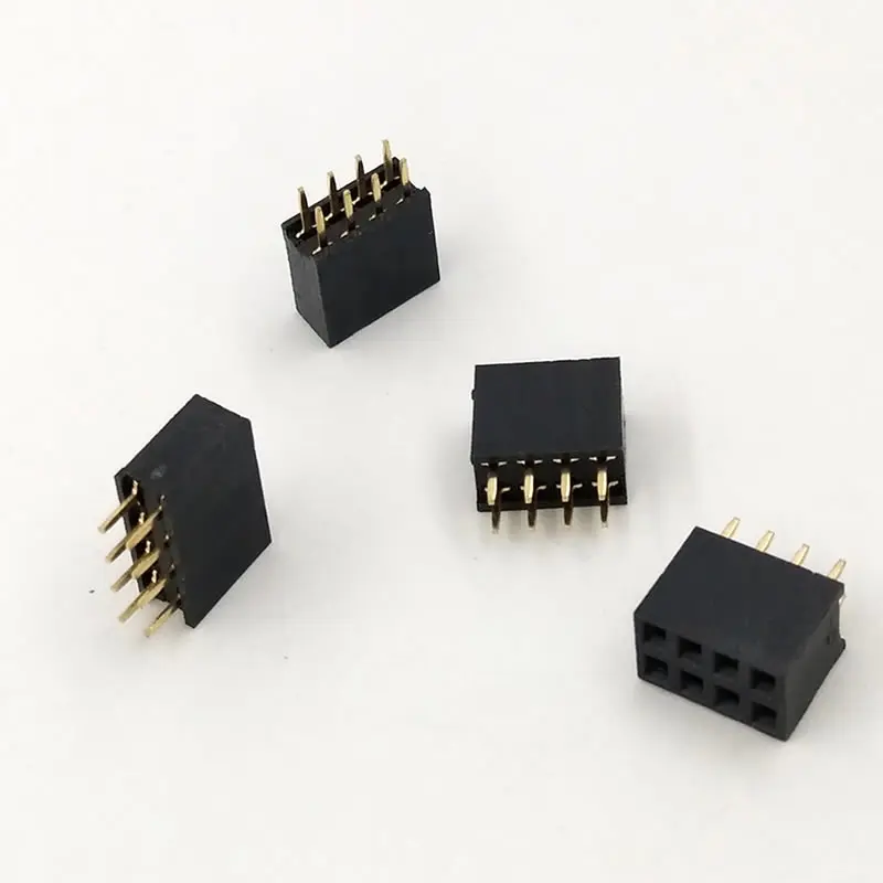 Двухрядный женский штыревой разъем A02 45 шт./лот прямой 2X4 2x4 контакта 8P 2 54 мм|pin strip