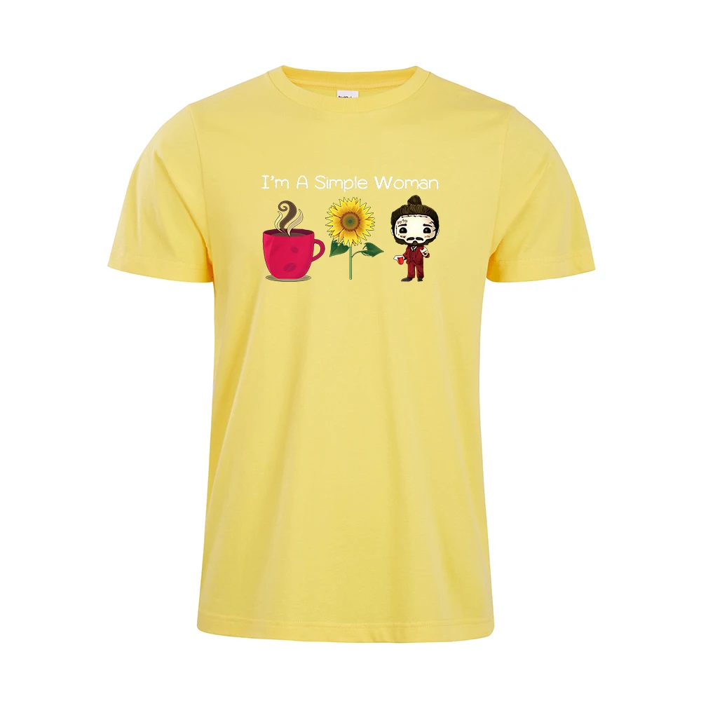 I'm a simple woman I love coffee sunflower and you summer T-shirt ladies full cotton tshirt | Женская одежда