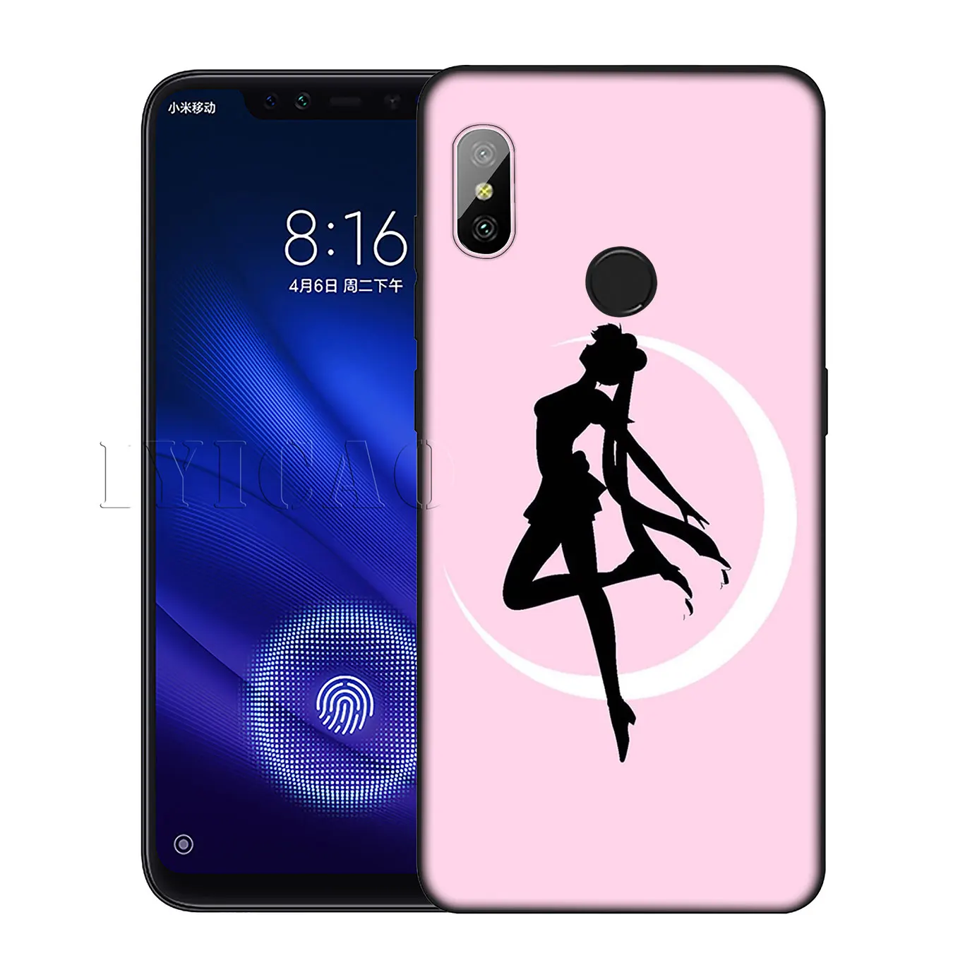 IYICAO Мягкий силиконовый чехол Sailor Moon для Xiaomi Redmi 6A 5A Note 8 7 4 4X 5 Plus 6 Pro черный из
