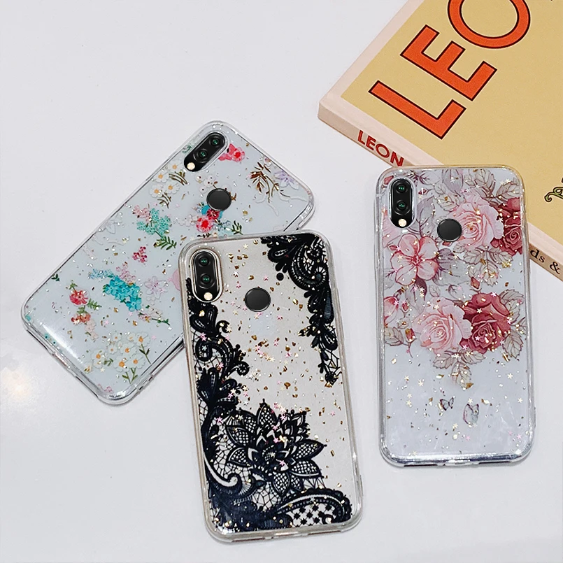 Luxury Floral Phone Case For Huawei P20 Lite Flower Pro Mate 20 pro Cover Coque Fund |