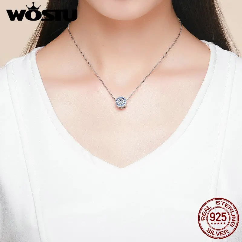 WOSTU 2019 хит продаж 925 пробы серебряный браслет Samsara Eye амулеты из бисера подходит