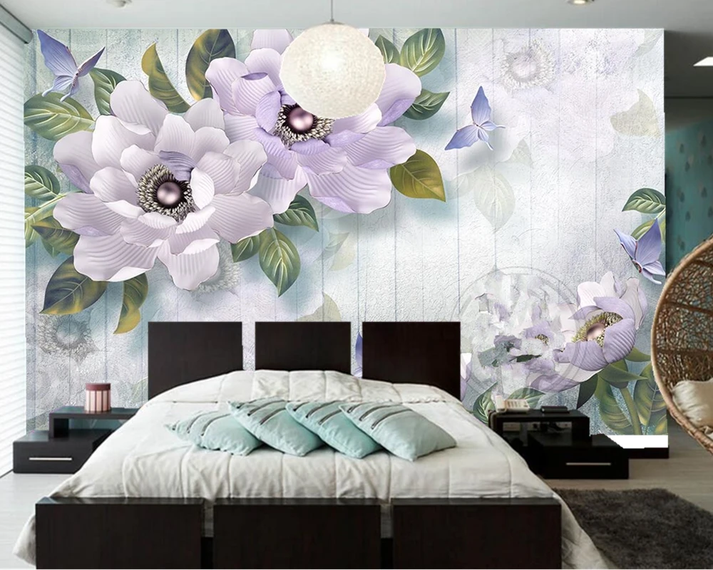 Обои 3D с рельефным пионом европейские антикварные Настенные обои для гостиной