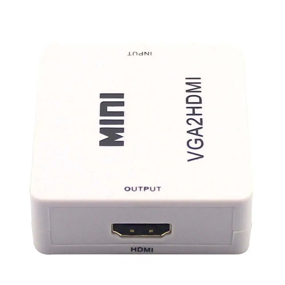 В наличии! Мини HD 1080P Аудио VGA к HDMI HDTV видео конвертер коробка адаптер с кабель для