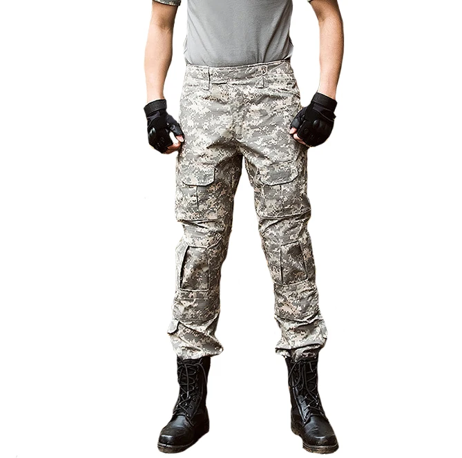 without Knee Pads Тактические Брюки мужские военные камуфляжные Панталоны лягушка брюки карго наколенники рабочие брюки армейские охотники спецназ боевые брюки - Цвет: without Knee Pads