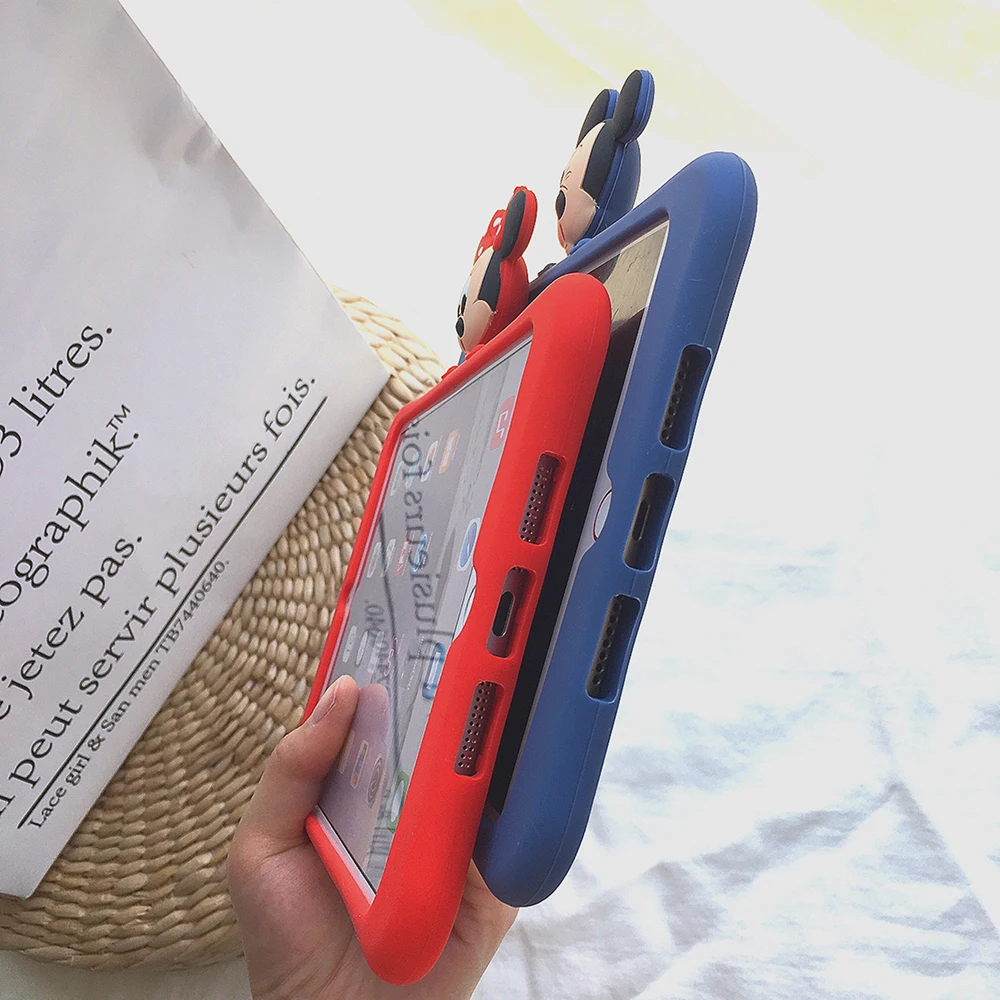 Микки и Минни Маус кукла для iPad 9,7 Pro9.7/10,5 скрыть подставка силиконовый чехол Защитный Чехол Air 2/2/3/4 мини 7,9 Mini 5 корпус