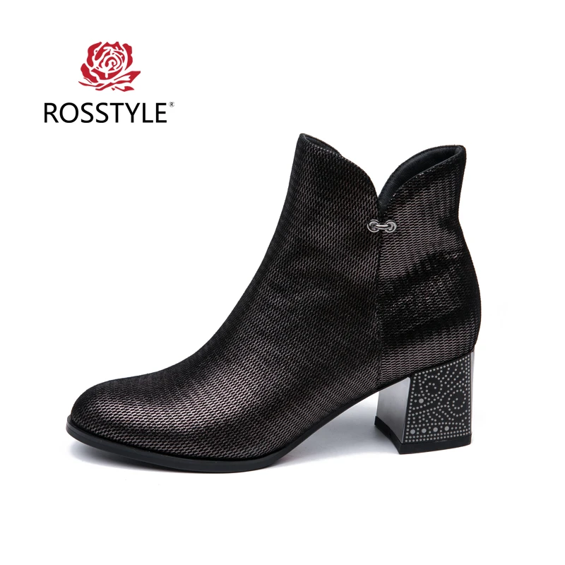 ROSSTYLE/модные базовые ботильоны из овечьей кожи Простые Женские ботинки