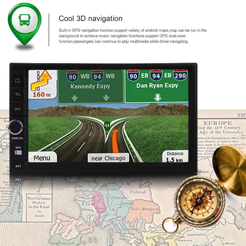 Сенсорный экран Android 8 1 4 ГБ оперативная память 7 ''Автомобильный gps 2 Din