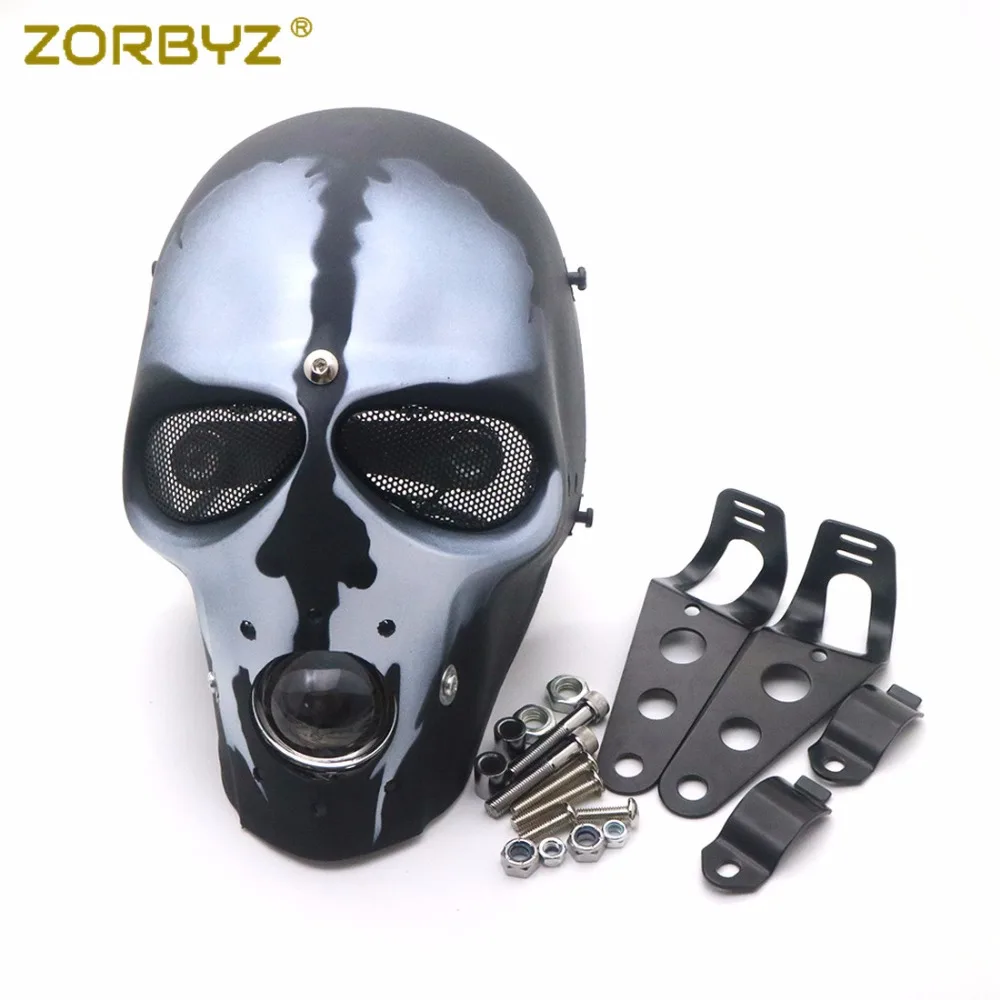 ZORBYZ светодиодный светильник для мотоцикла с черепом головы лампа 28-43 мм вилкой