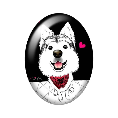 Cartoon Dogs Love pet 10pcs mixed 13x18mm/18x25mm/30x40mm Oval photo glass cabochon demo flat back Making findings TB0029 | Украшения и