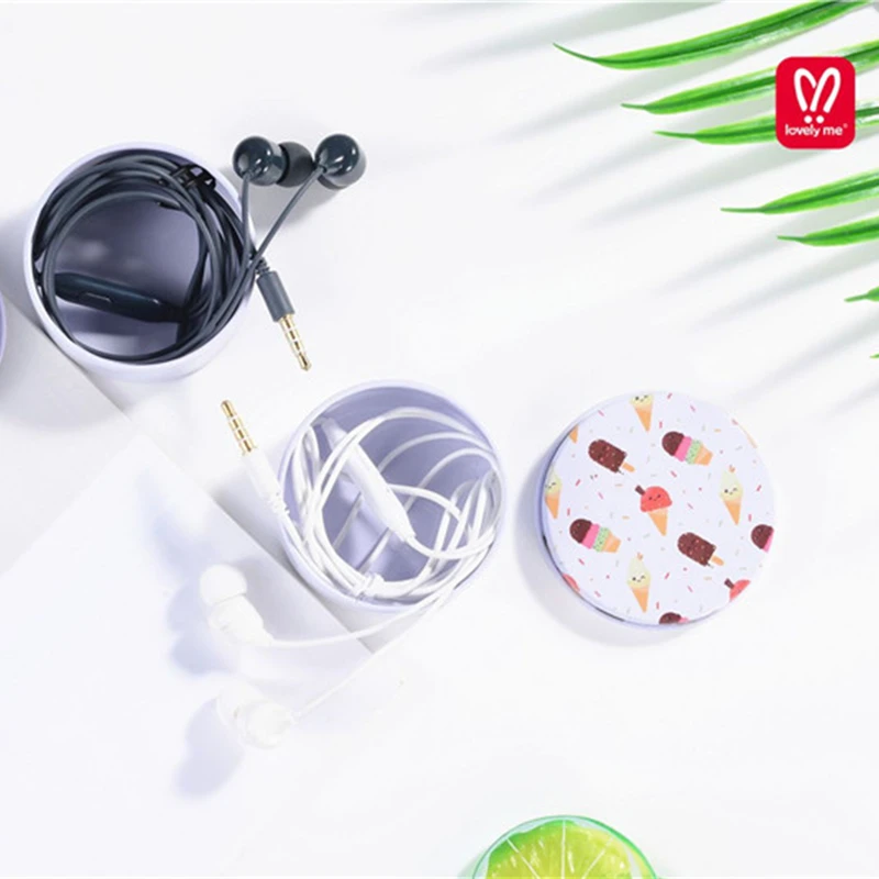 Милые наушники с мороженым 3 5 мм в ухо стерео проводные микрофоном чехол для