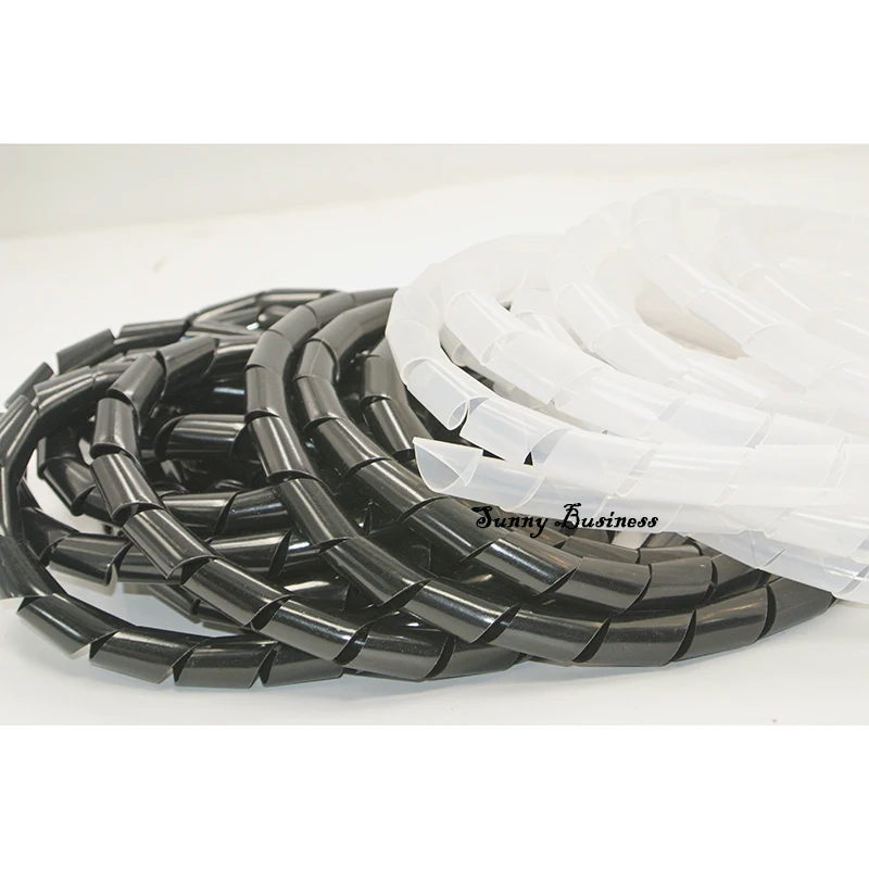 Black or White 12mm 14mm 16mm 18mm 20mm 25mm Outside Dia Spiral Wire Wrap Tube Manage Cord | Обустройство дома