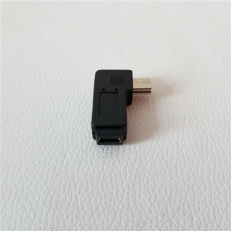 Адаптер 100 шт./лот USB Mini B штекер гнездо 90 градусов левый гибкий преобразователь