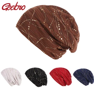 Geebro 2019 новейшая Женская шапочка Женская шапка из хлопка сделай сам Универсальный тюрбан повседневные женские шапочки шляпа облегающая шапка