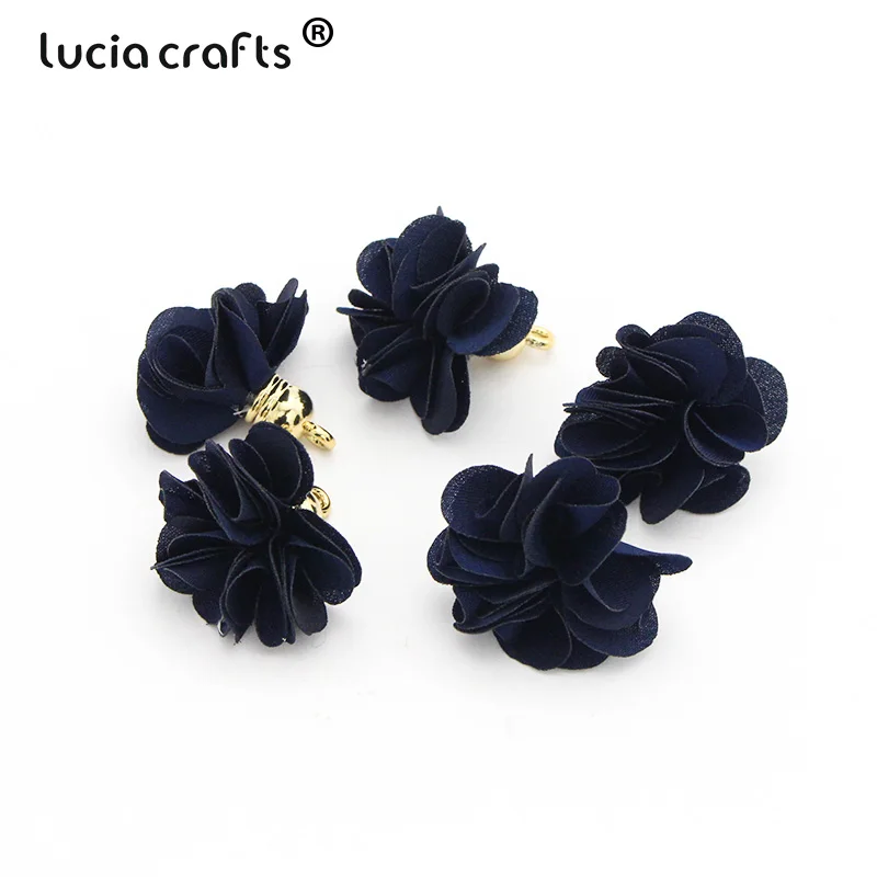 Lucia crafts приблизительно 25 мм много вариантов Цветы кисточки кулон для брелок изготовление сережек DIY аксессуары 5 шт/7 шт I0108