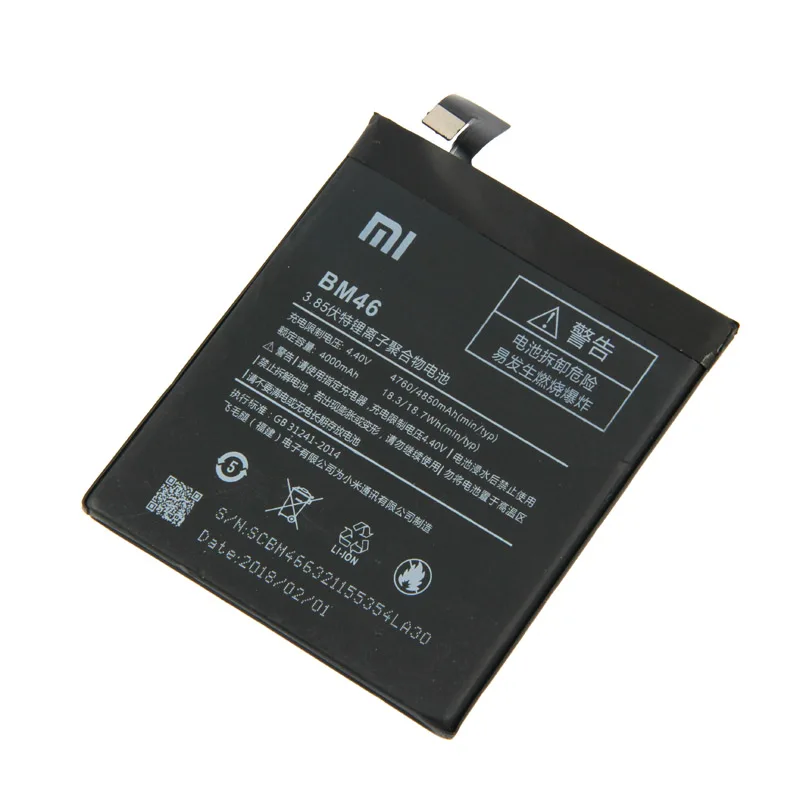 Оригинальный аккумулятор Xiaomi BM46 большой емкости для телефона Redmi Note 3 Note3 4000