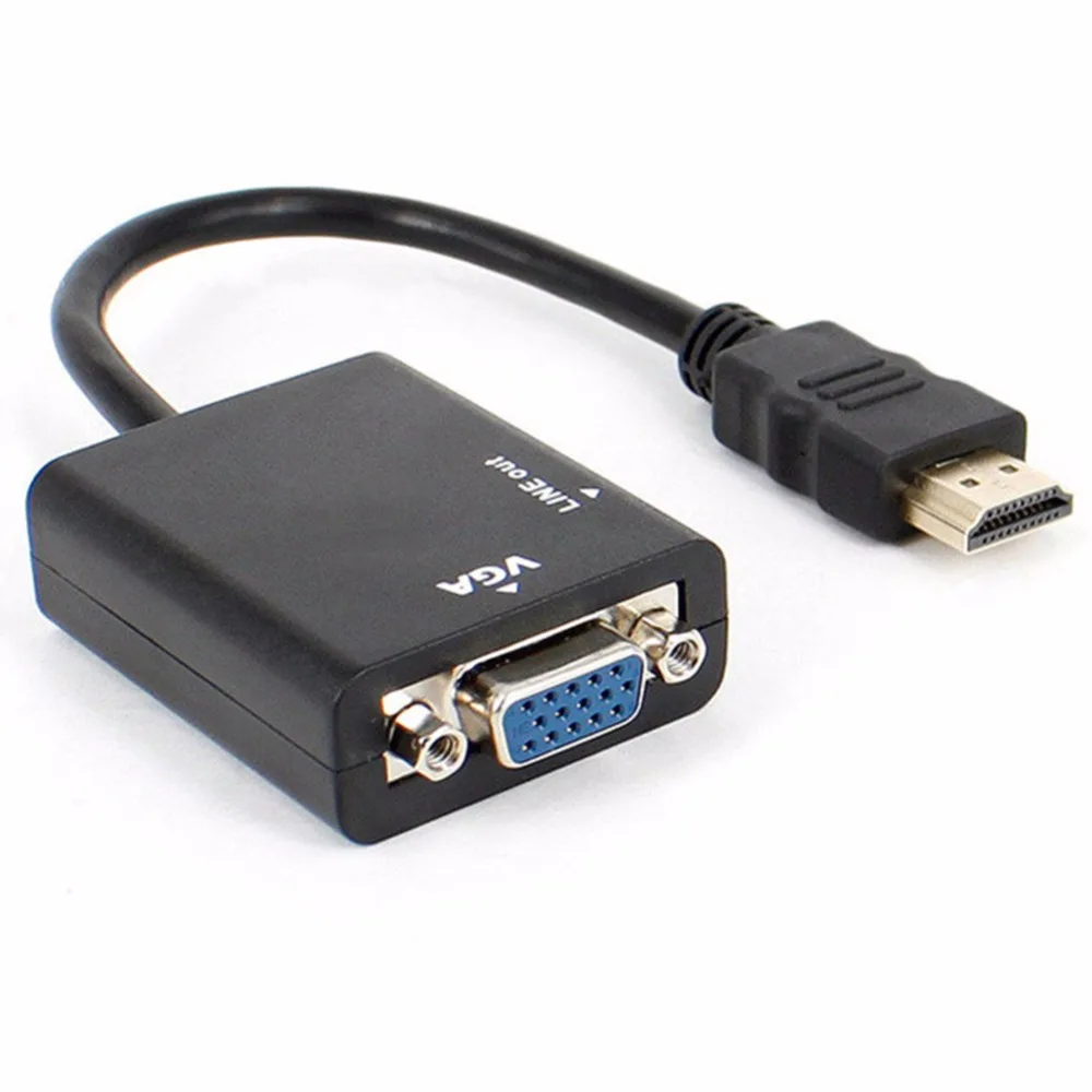 HDMI к VGA адаптер позолоченный папа Женский конвертер ПК ноутбук HDTV проекторы и