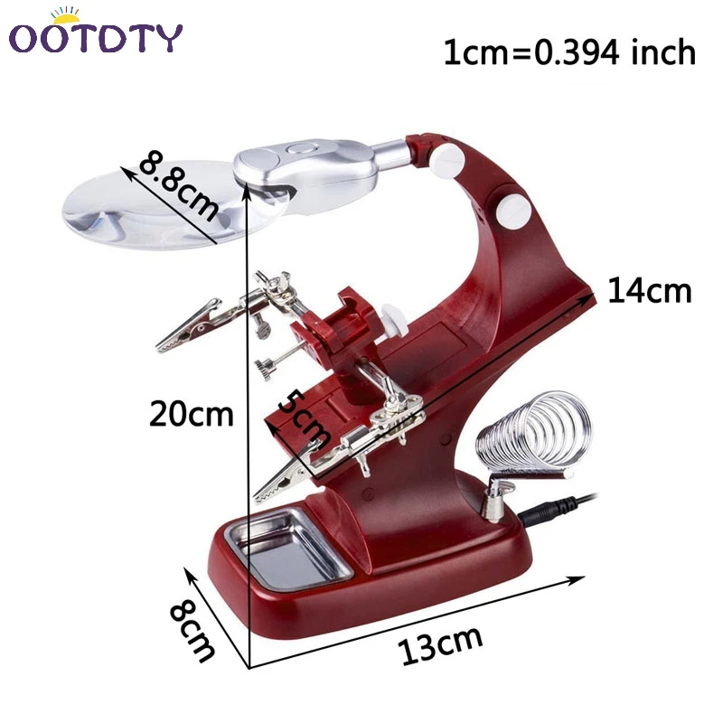 Светодиодный паяльник с зажимом подставка для рук увеличительное стекло лупа