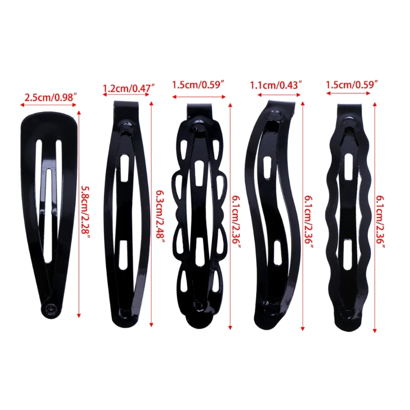 

12 Pcs Black Hair Clips Women Girls Hairpin Snap Barrettes Hairgrips Accessories