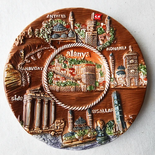 Decorative Dishes Ceramic Decor for Background Wall hand-painted Tourist Souvenir European style tourist souvenir ornament - Цвет: 10cm