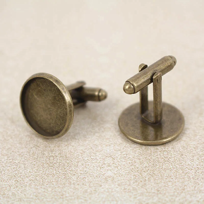 16 мм Античная бронзовая медная пустая основа круглый поднос коврик французские