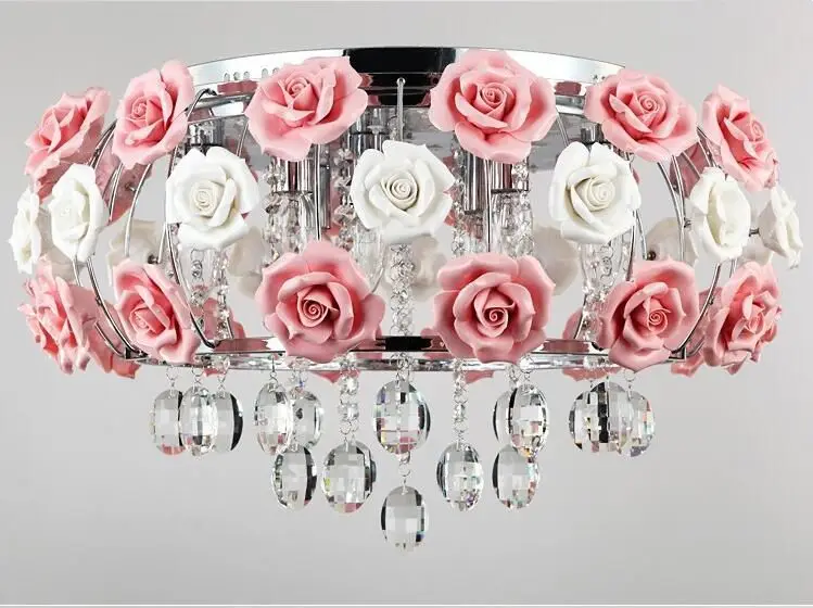 Современный цветок формы стекла хрустальная люстра ресторан светильник в форме