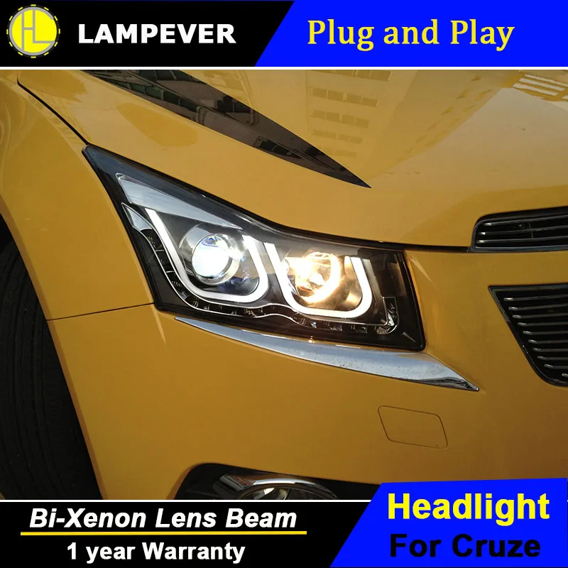 Стайлинг фар Lampever для Cruze двухлучевые светодиодсветодиодный фары с ангельским