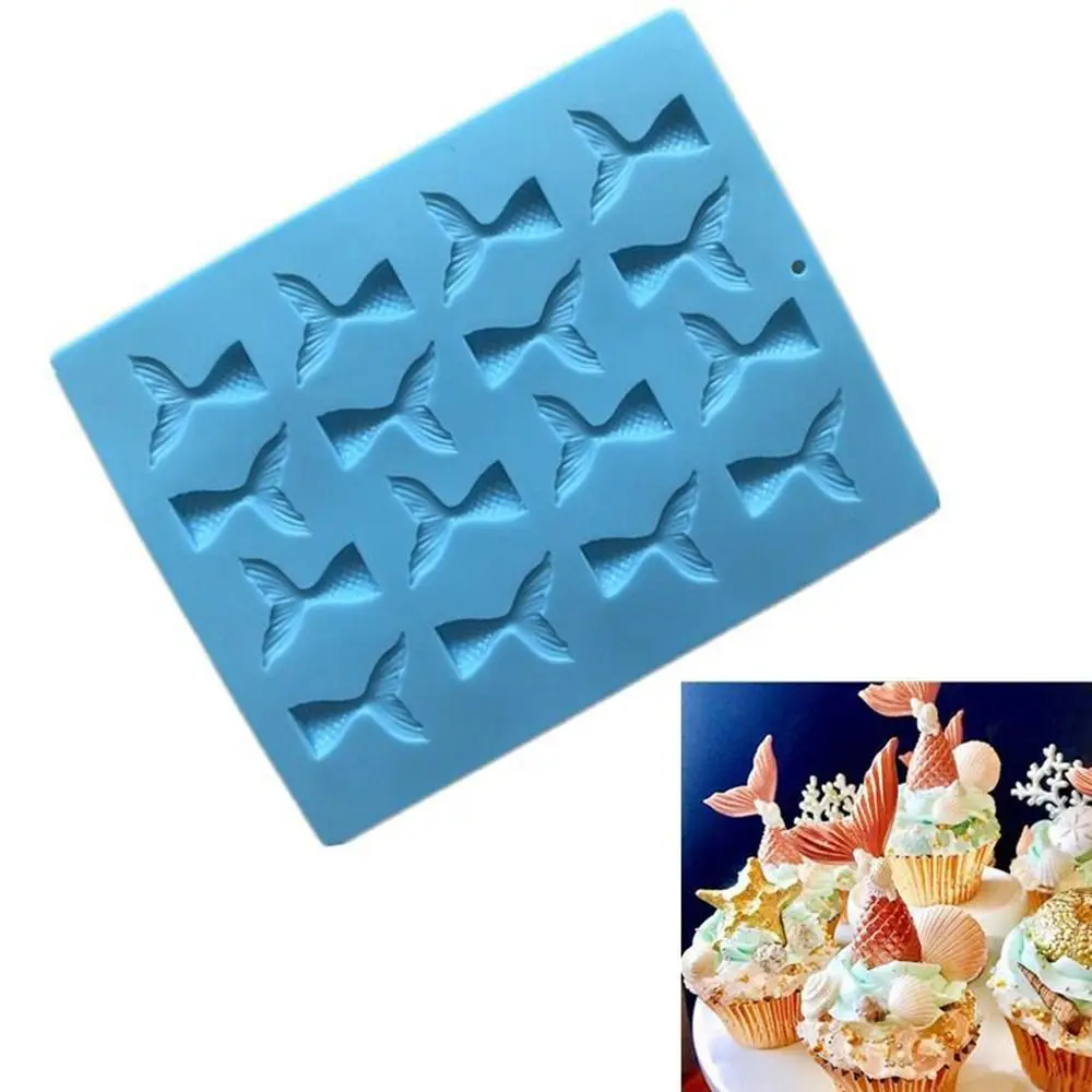 16 сетки силиконовые мини одеяло хвост русалки Fondant (сахарная) Торт украшения для
