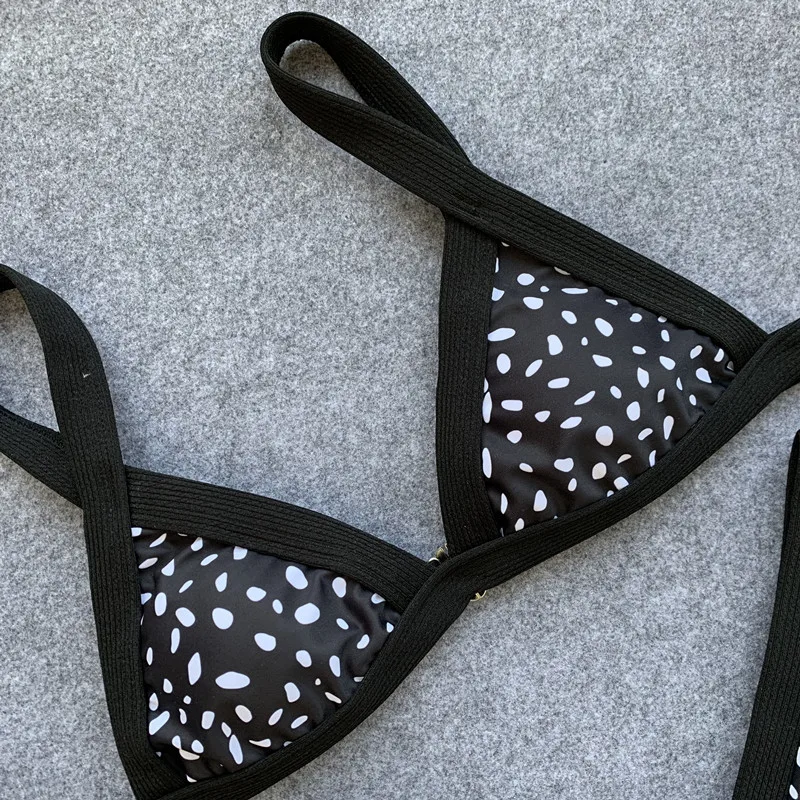 Комплект бикини Wave point с высокой талией 2019 женский купальник в горошек из двух