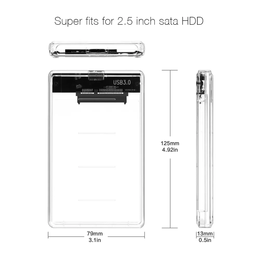 Moweek прозрачный 2 5 дюймов HDD Sata случае к USB адаптер с кабелем hdd box usb 3 0 High Скорость