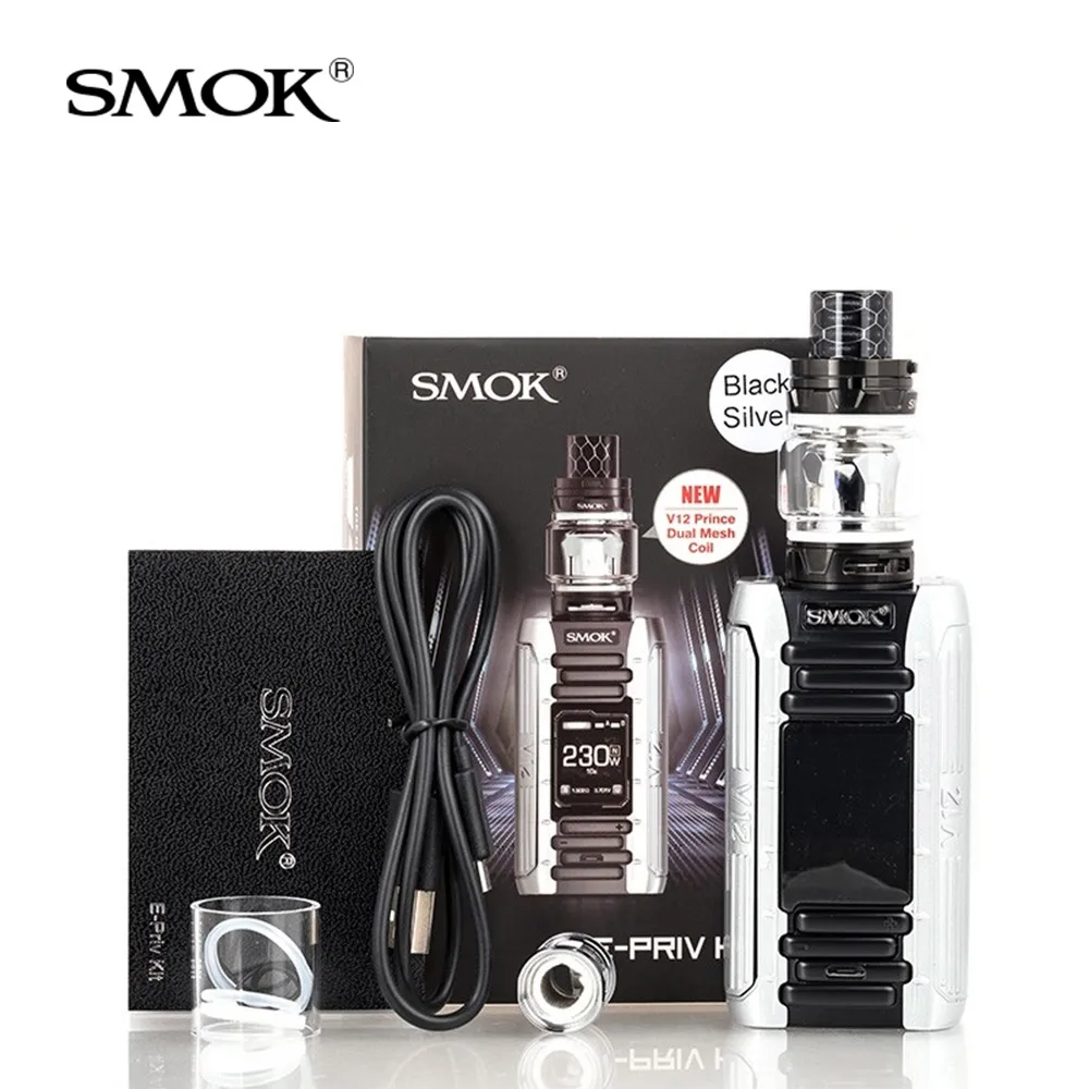 Оригинальный набор SMOK E Priv 230 Вт с баком TFV12 Prince 8 мл + сетчатые катушки для