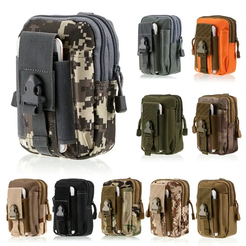 

Outdoor Men Tactical Molle Pouch Belt Waist Pack Bag Small Pocket Military Waist Pack Running Pouch Travel Camping Bag Soft back