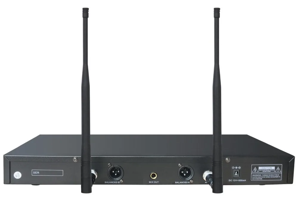 2 х канальный UHF двойной беспроводной ручной микрофон для вокала микрофонная