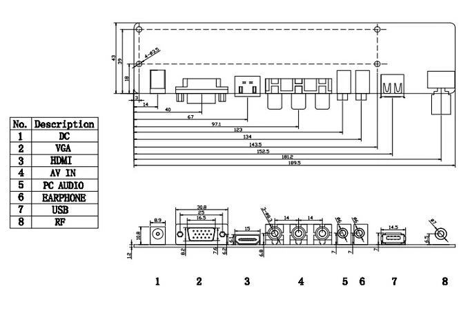 V56 ЖК ТВ контроллер плата водителя полный комплект Сделай Сам монитор для 30pin 2ch 8bit