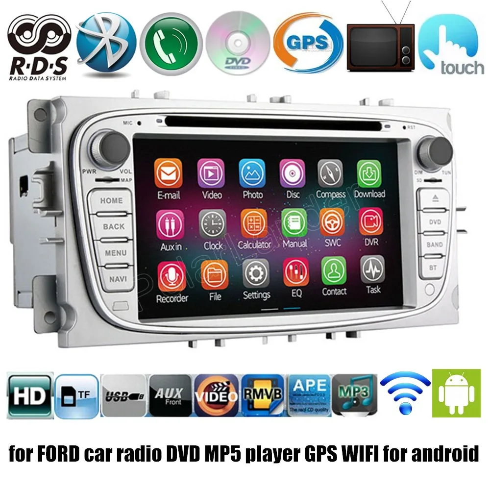 7 дюймовый 2 din автомобильный DVD плеер Радио Bluetooth RDS WIFI GPS для android 4 Ford Mondeo Focus S max 2007