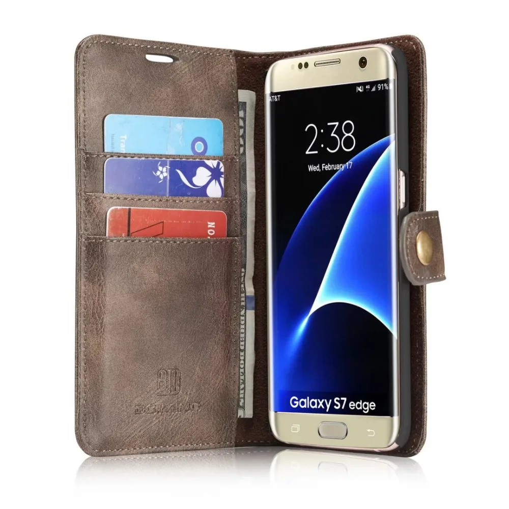 DG. MING 2 в 1 для Galaxy S7 Edge чехол Роскошный из искусственной кожи 3 слота карт G935