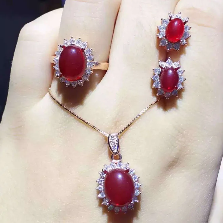 Золотой KJJEAXCMY boutique jewels 925 Чистое серебро Натуральный Сердолик женский костюм Сумка почта - Цвет камня: Золотой