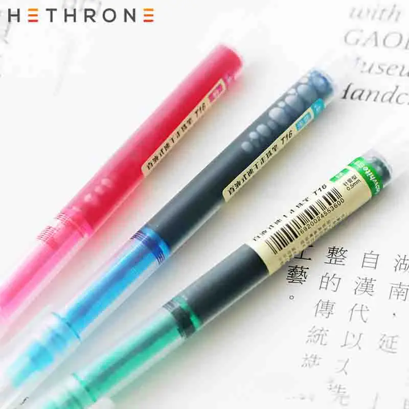 Hethrone быстрое высыхание 0,5 мм иглы прямой жидкий гель свободное письмо пилот высокого класса канцелярские очень тонкие Чернила Ролик Шариковая ручка
