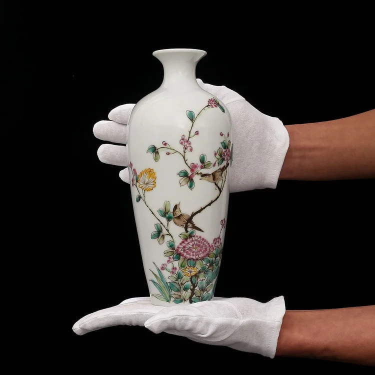 Цветок и ваза с птицами античный PorcelainCollection Ju Ren Tang резиденция Республики Китай
