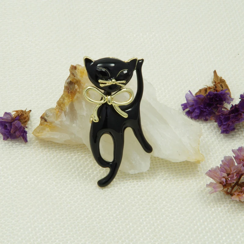 WXJCAN speckle and black cat Милая брошь галстук-бабочка значок и размер 55 мм * 25 | Украшения