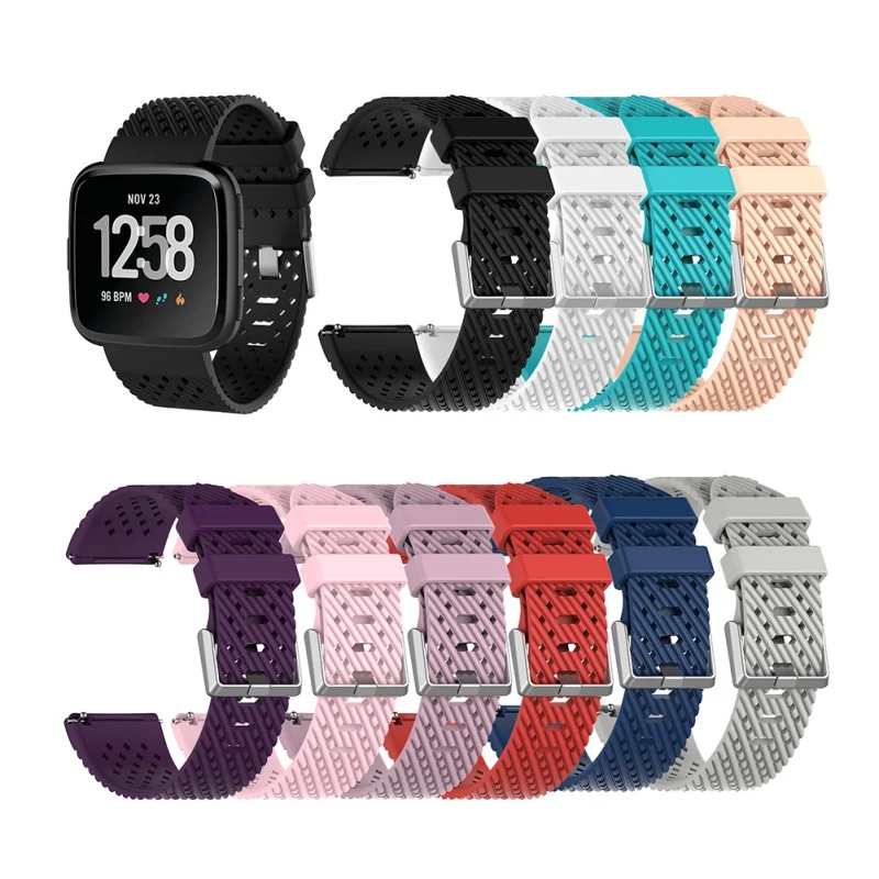 Дышащий силиконовый ремешок для наручных часов ремешок для Fitbit Versa Смарт часы красочные замена Браслет ремешок