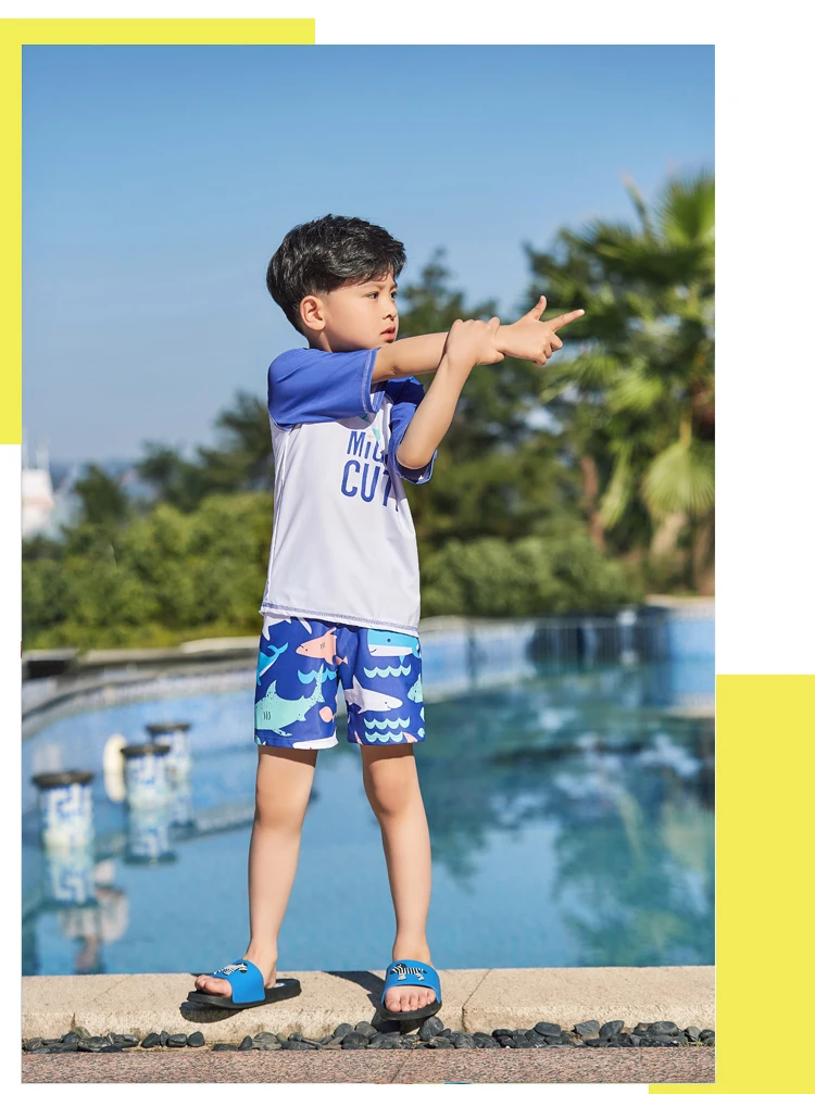 Новинка 2019 года обновленный купальный костюм для мальчиков комплект из 2