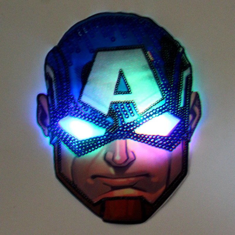 Pulaqi Cartoon LED Sequins Patch On Clothes DIY Embroidered Sewing On Patches For Clothing Badges Avengers patch For Kid Sticker