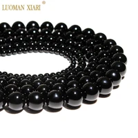 aaa new black onyx agat chalcedony diy handmade natural stone beads for jewelry making round shape 4 681012 mm strand 15