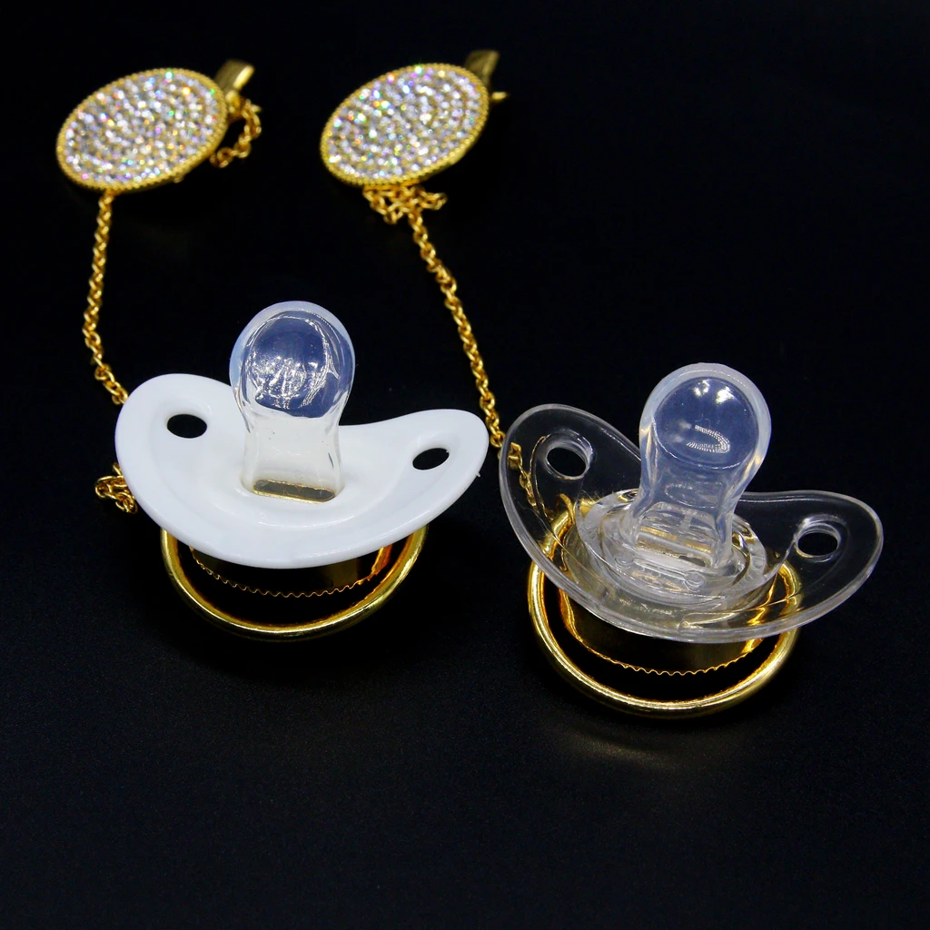 Роскошная синяя корона Baby Bling Соска и соска-клипса Baby Registry Gift Пустышка Блеск унисекс Подарок для душа ребенка