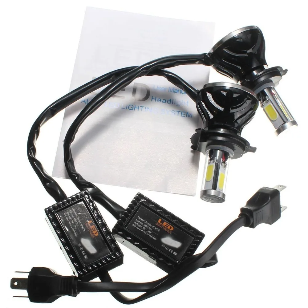 2x80 Вт H4/H7/H13/9006(HB4)/9005(HB3) COB светодиодный Etanche Phare Voiture 8000LM Ampoule Автомобильные фары Lampe
