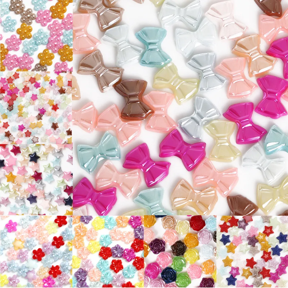 Многослойные Бусины из пластика ABS с плоской задней стороной разные цвета в