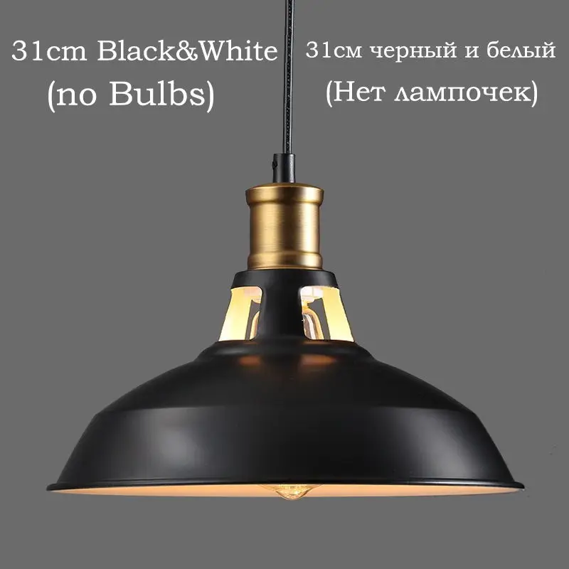31cm Black and White Современный Лофт подвесной светильник черный металл винтажный светильник для столовой кухонный светильник ing Luminarias для ресторана бара lampara de techo - Цвет корпуса: 31cm Black and White