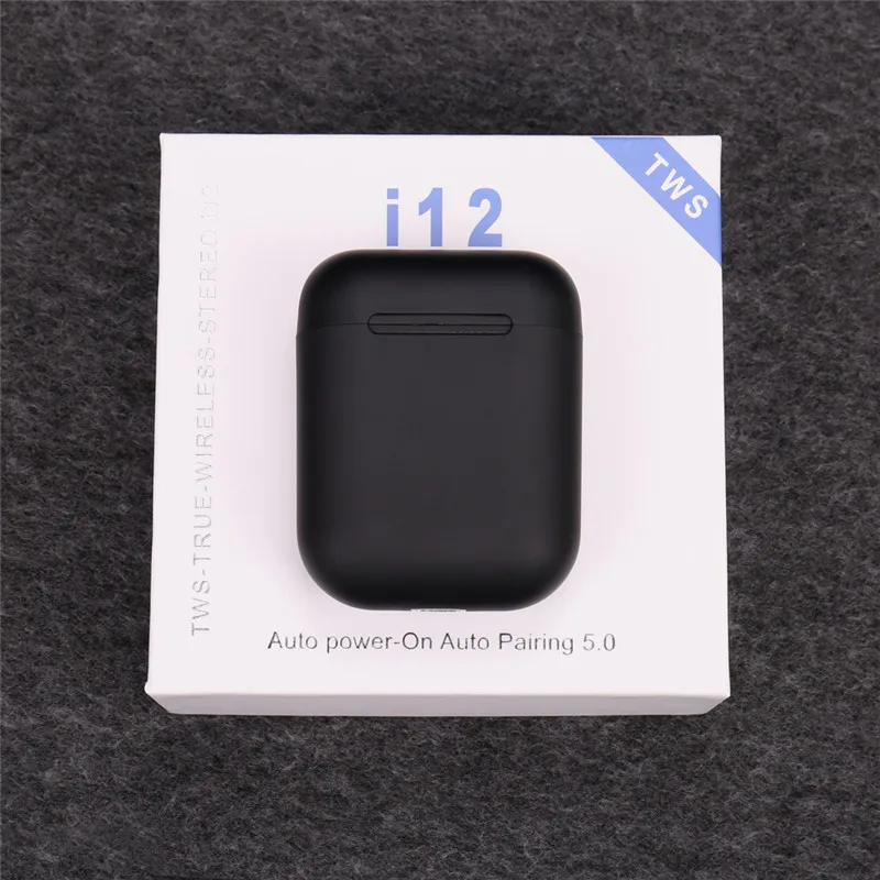 i12-Black I12 TWS сенсорные беспроводные Bluetooth наушники бинауральные звонки i7s TWS наушники-вкладыши i9s i10 i11 i20 i30 i60 i100 Tws наушники - Цвет: i12-Black