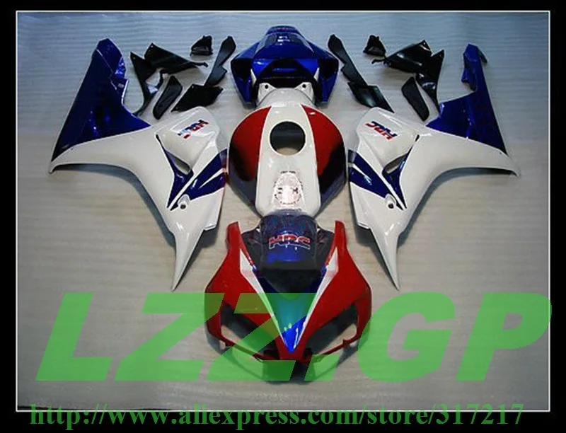

100%Fit injection red white blue Fairings for HONDA CBR1000 06 07 CBR1000 RR 2006 2007 CBR 1000RR 06 07 fairing kits #6fg887